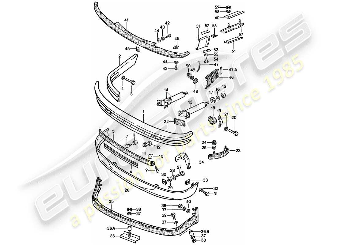 porsche 1982 (911) bumper part diagram