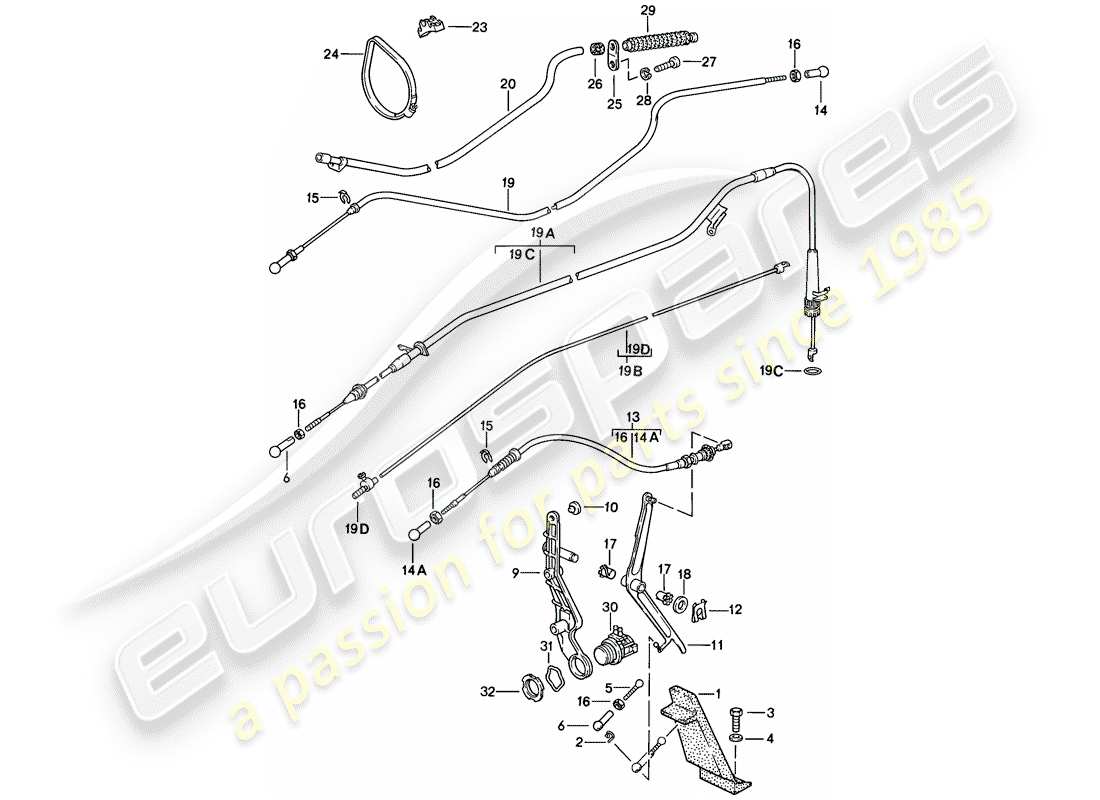 porsche 1986 (928) throttle control part diagram
