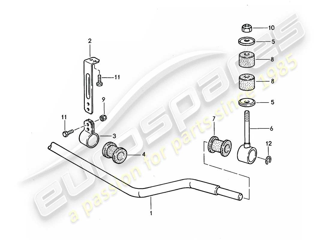 porsche 1994 (968) stabilizer parts diagram