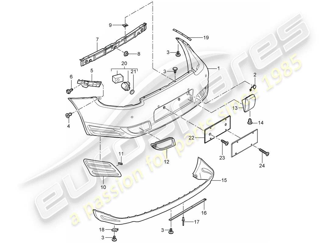 porsche 2008 (997-1 turbo / gt2) lining parts diagram