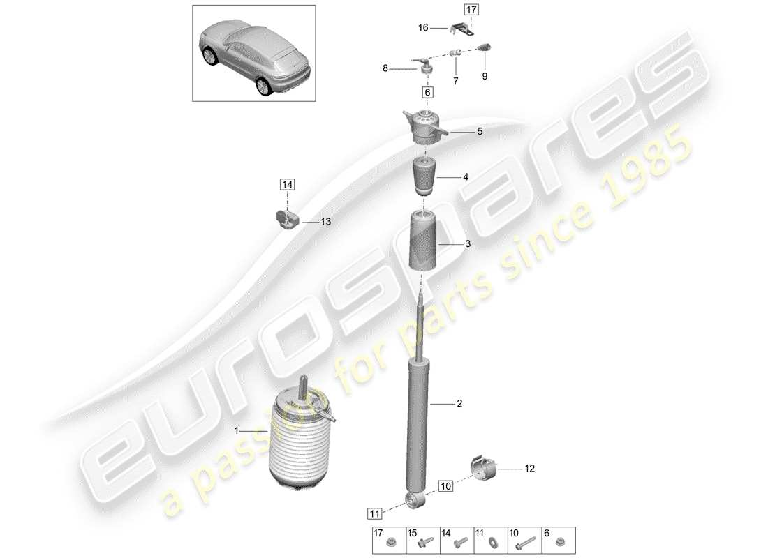 porsche 2020 (macan) air suspension part diagram