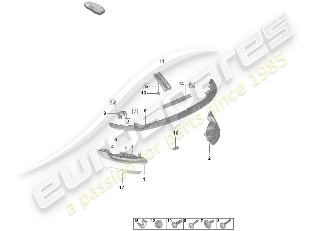 porsche 2019 (992-1) rear light part diagram