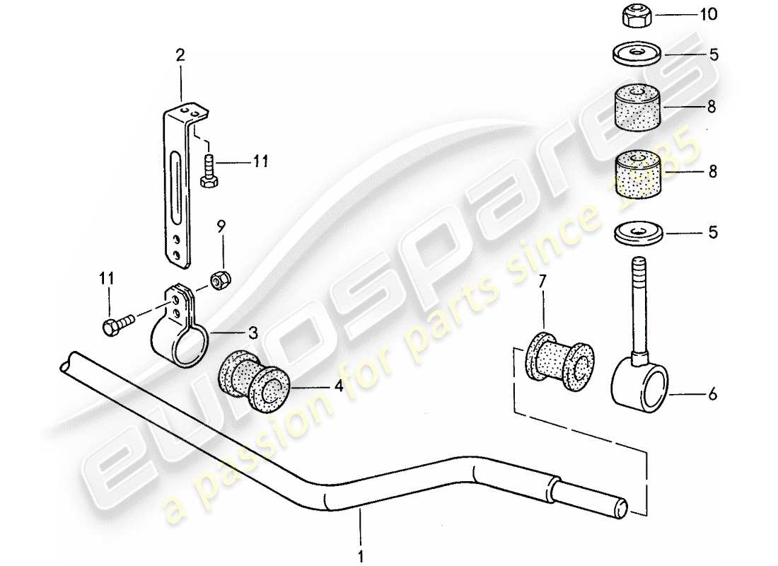 porsche 944 (1989) stabilizer parts diagram