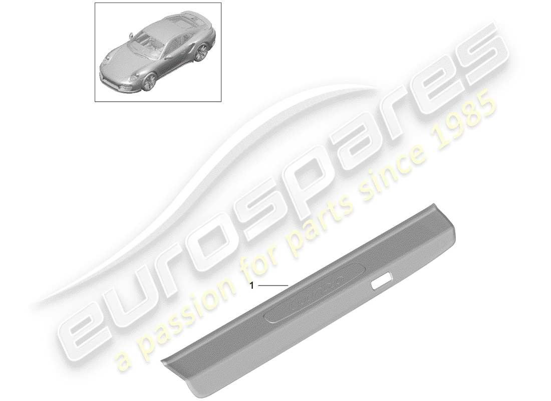 porsche 991 turbo (2020) scuff plate - sill panel parts diagram