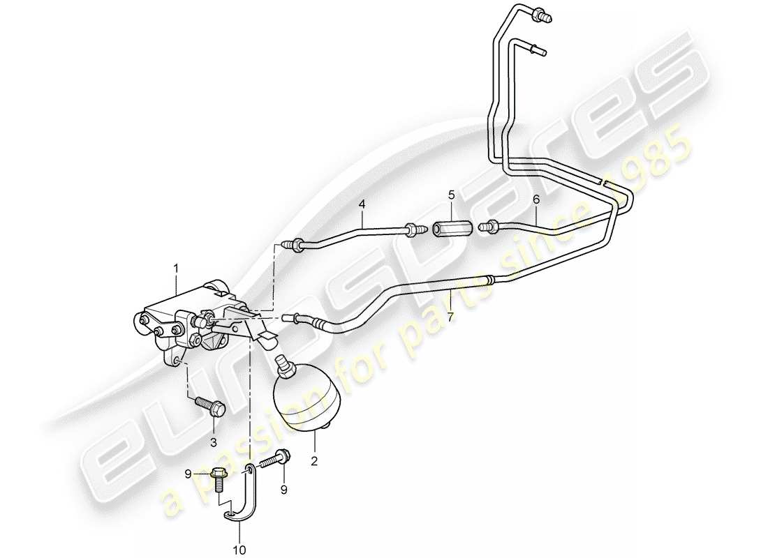 porsche 2008 (997-1 turbo / gt2) hydraulic clutch part diagram