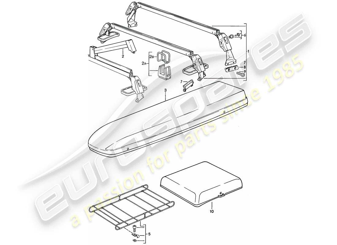 porsche 1978 (928) roof transport system part diagram