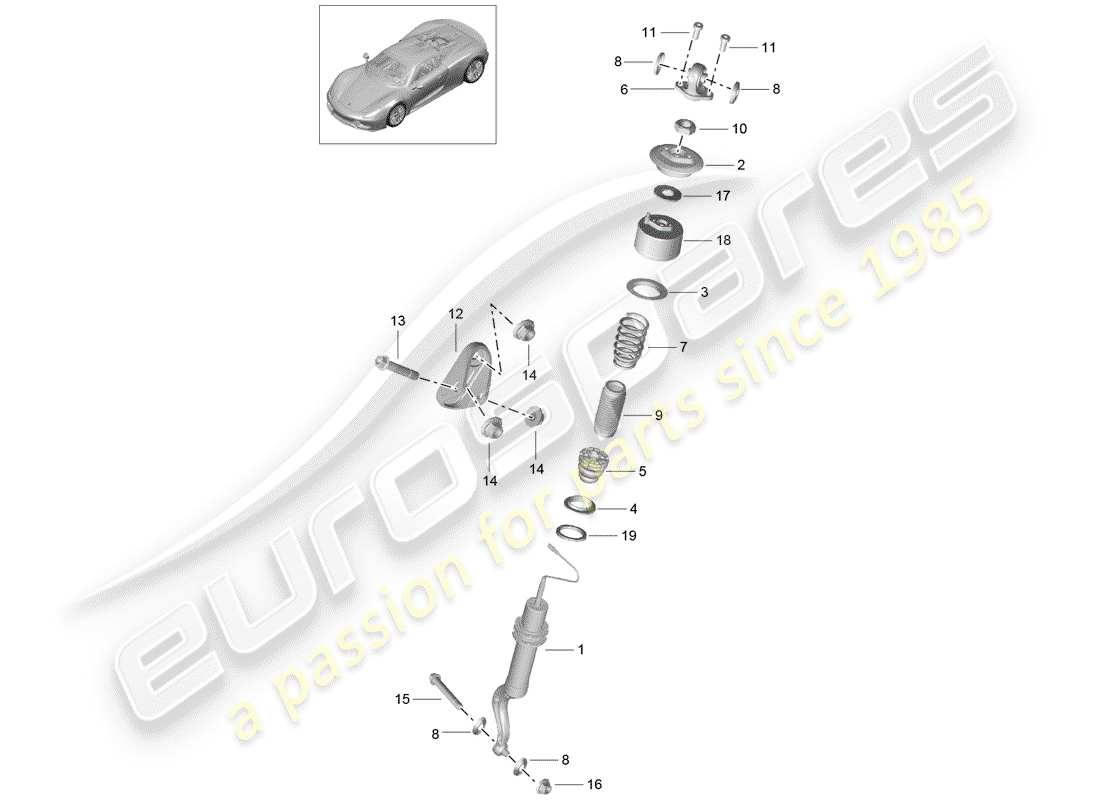 porsche 918 spyder (2015) suspension part diagram