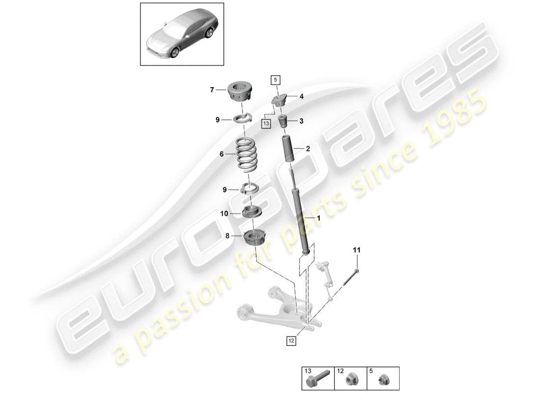 porsche 2019 (panamera 971-1) suspension part diagram