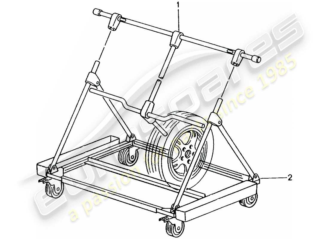 porsche 2001 (tequipment) transport trolley parts diagram
