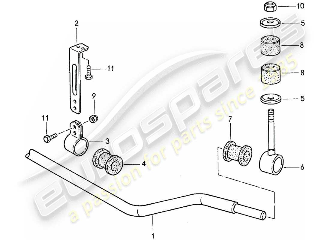 porsche 1991 (944) stabilizer parts diagram