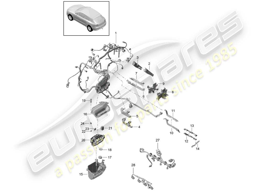 porsche 2017 (macan) harness parts diagram