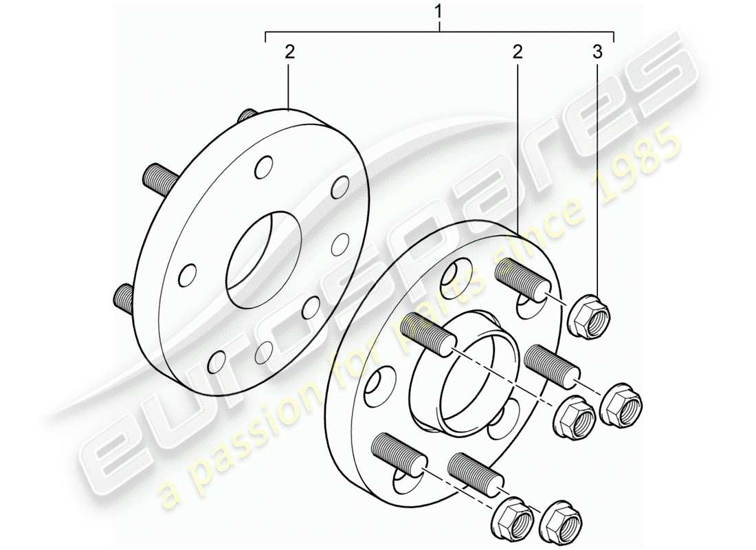 porsche 2008 (tequipment cayenne) spacer washer part diagram