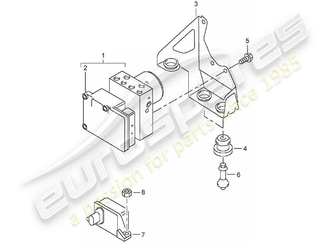 porsche 2003 (cayenne e1 9pa) hydraulic unit part diagram