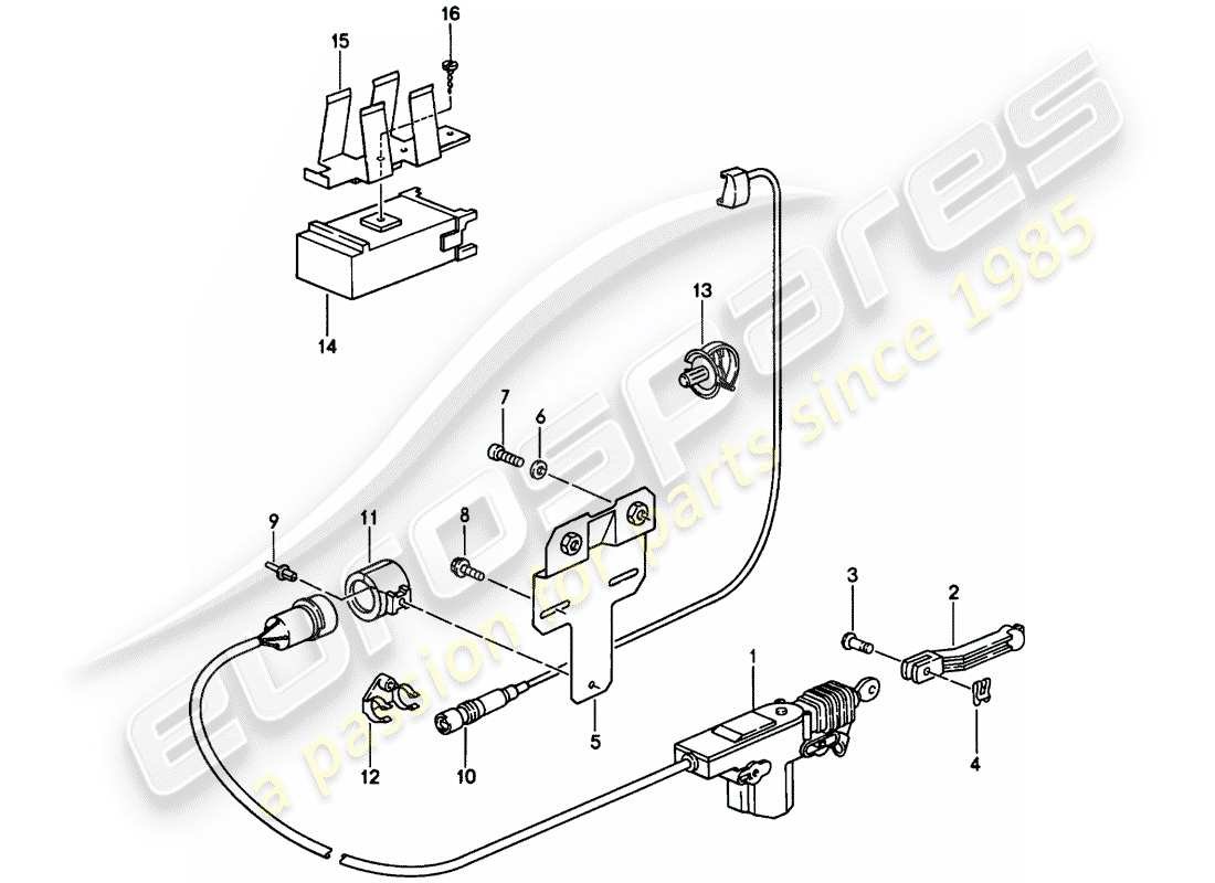 porsche 1986 (944) central locking system - d - mj 1986>> part diagram