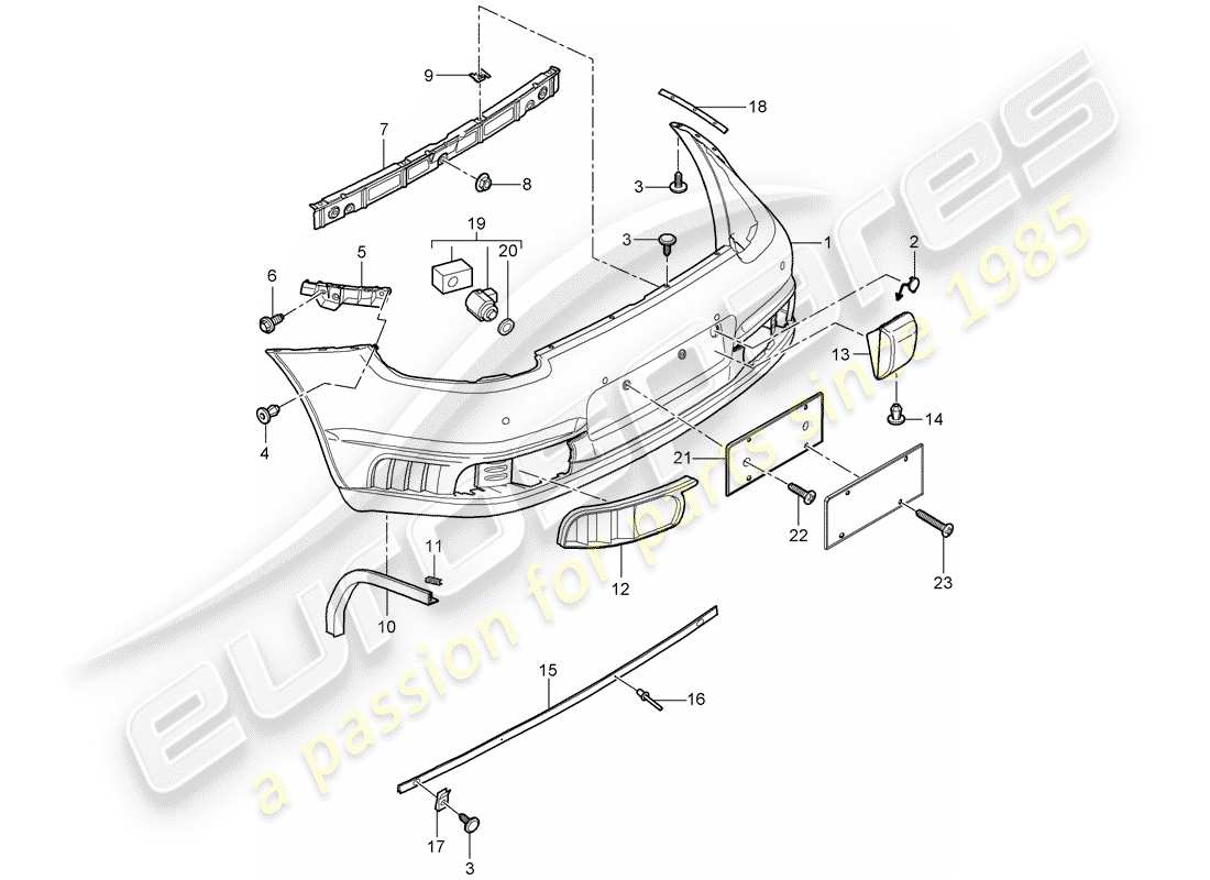 porsche 2008 (997-1 turbo / gt2) lining part diagram
