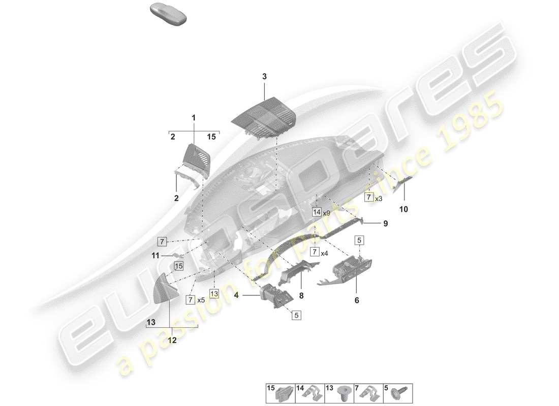 porsche 2019 (992-1) accessories parts diagram
