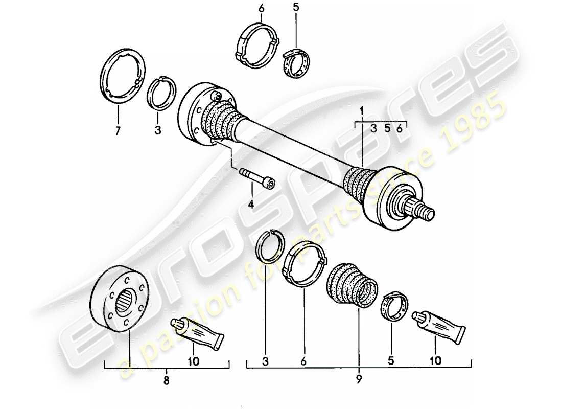 porsche 1985 (928) drive shaft - f >> 92-fs841 007 - f >> 92-fs840 289 - f >> 92-fs849 562 part diagram