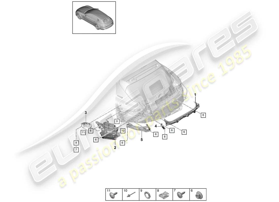 porsche panamera 971 (2017) fasteners parts diagram
