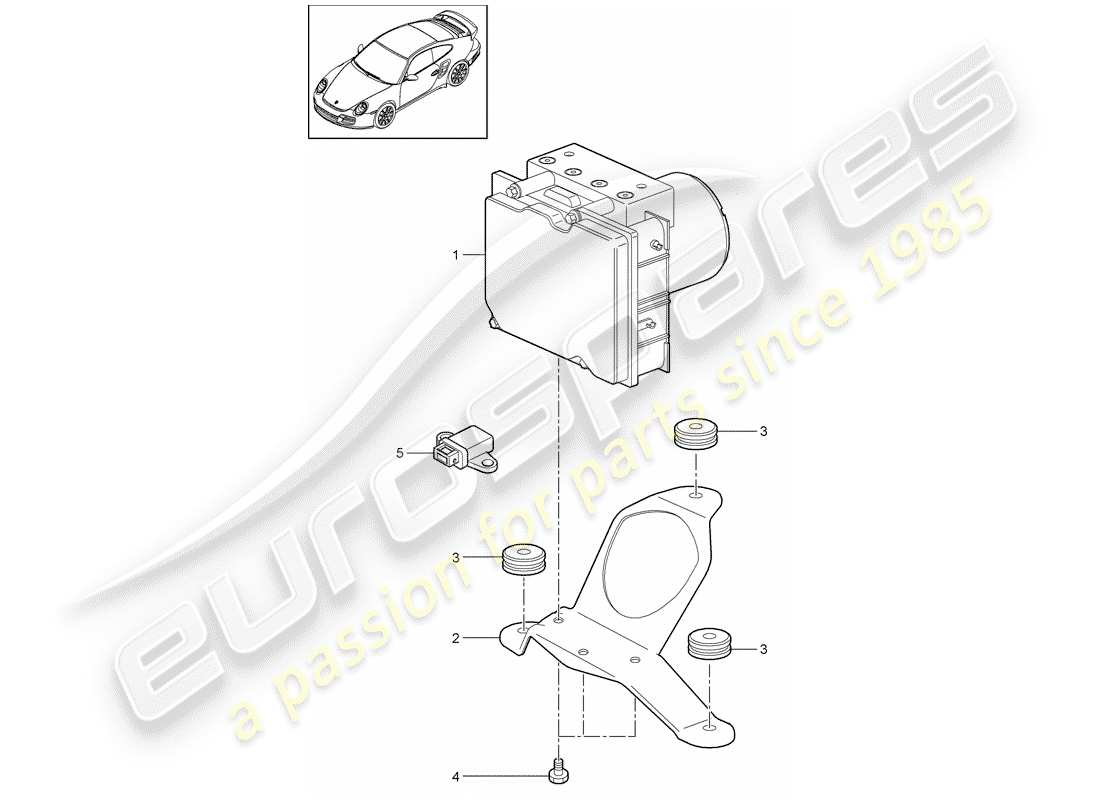 porsche 2012 (997-2 turbo / gt2 rs) hydraulic unit part diagram