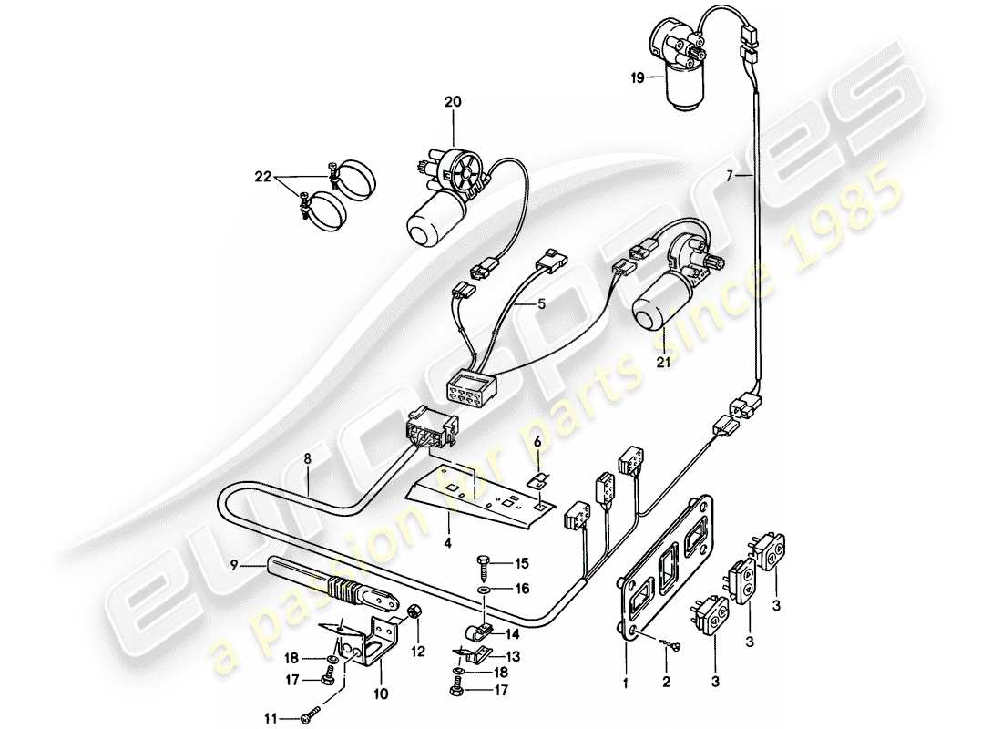 porsche 1986 (928) front seat - electrical equipment - d >> - mj 1984 part diagram