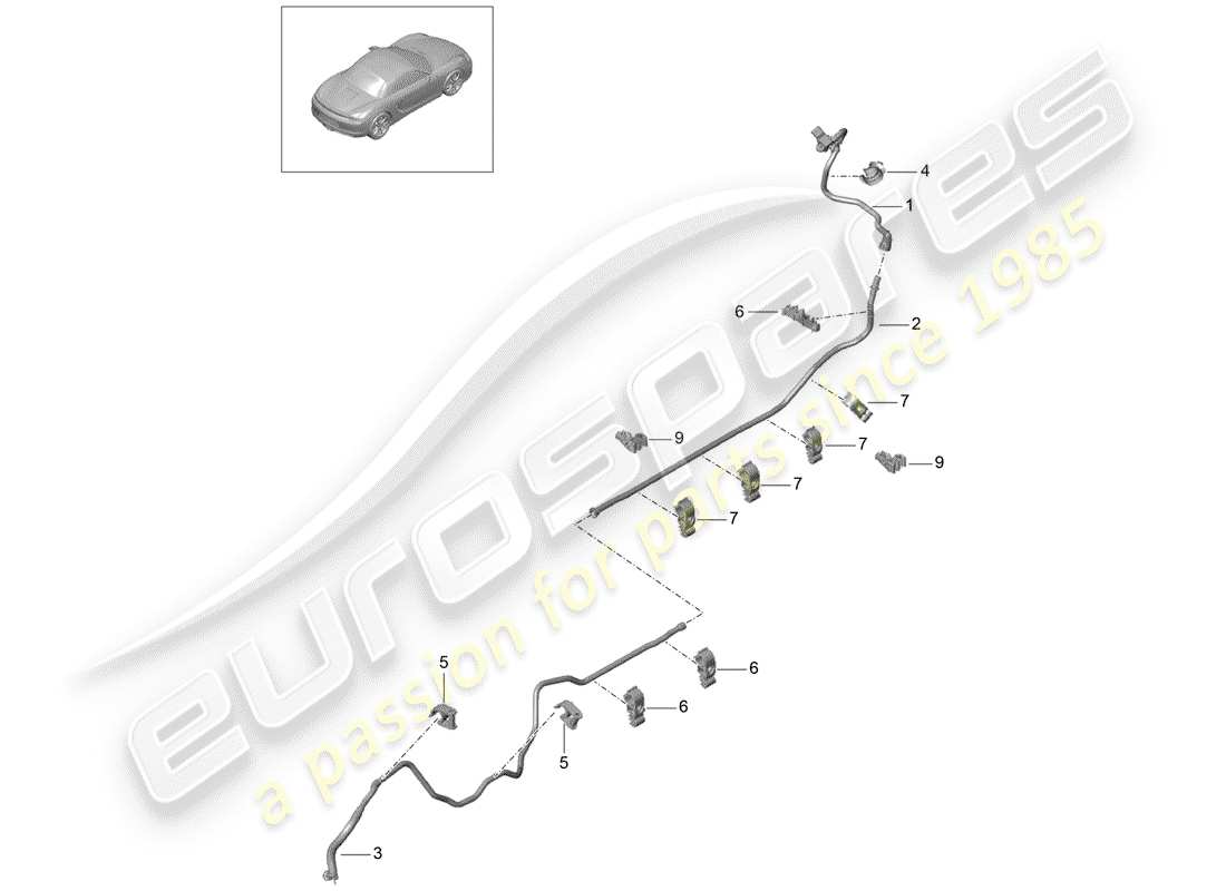 porsche 2012 (981 boxster) vacuum line part diagram