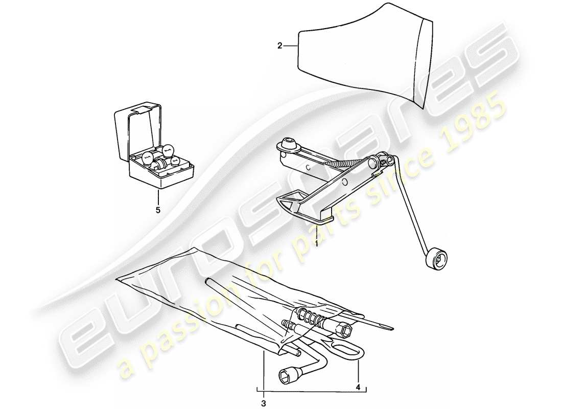 porsche 1986 (928) tool part diagram