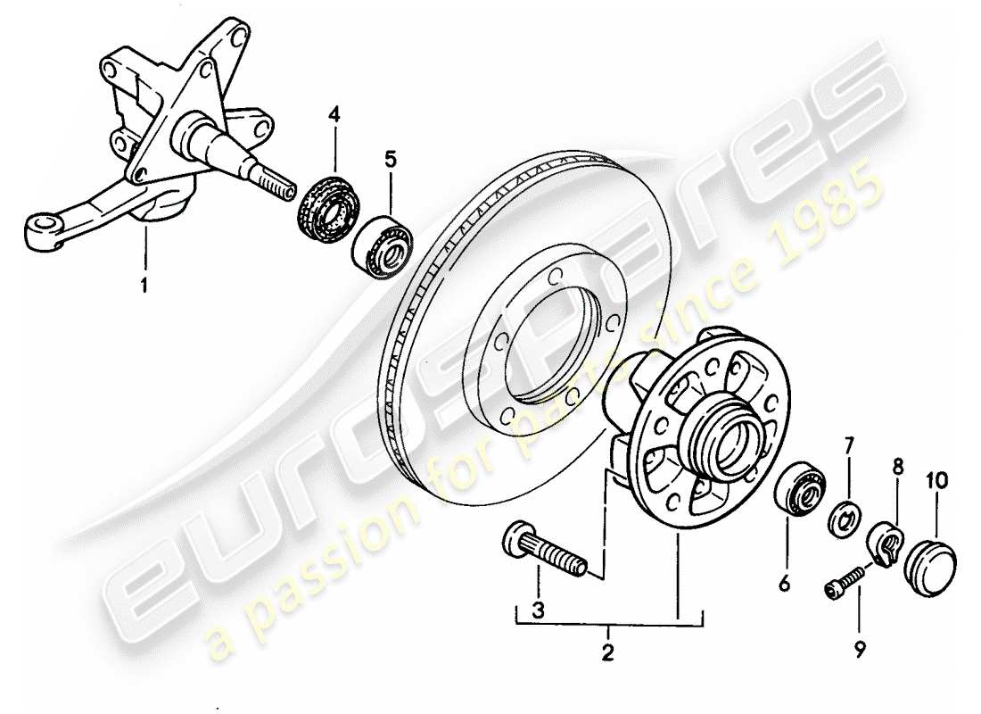 porsche 1994 (968) steering knuckle - lubricants parts diagram