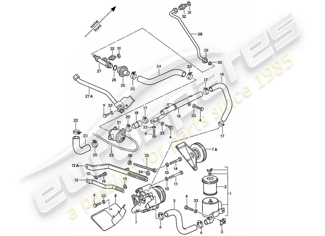 porsche 1982 (928) air injection part diagram