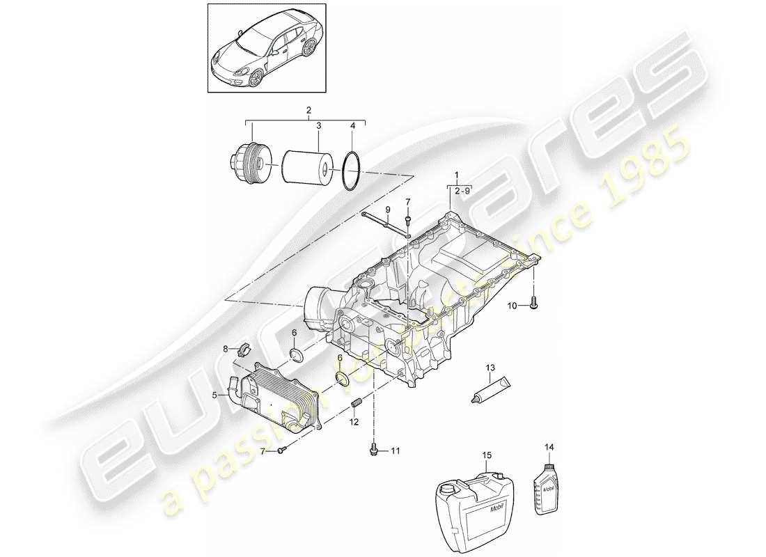 porsche 2015 (panamera 970) oil-conducting housing part diagram