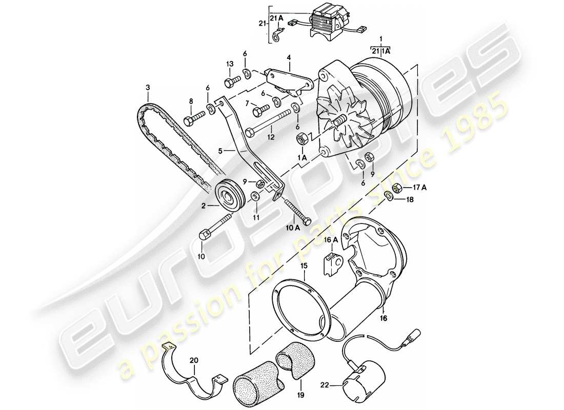 porsche 1985 (928) alternator part diagram