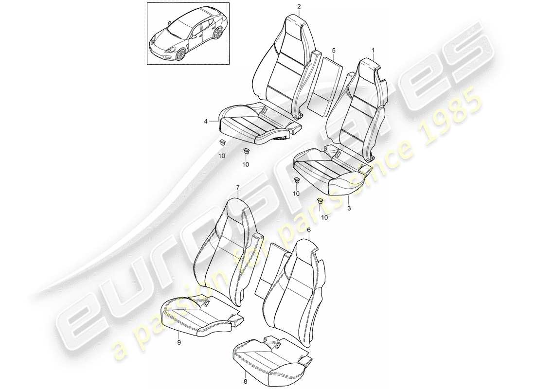 porsche 2015 (panamera 970) cover part diagram