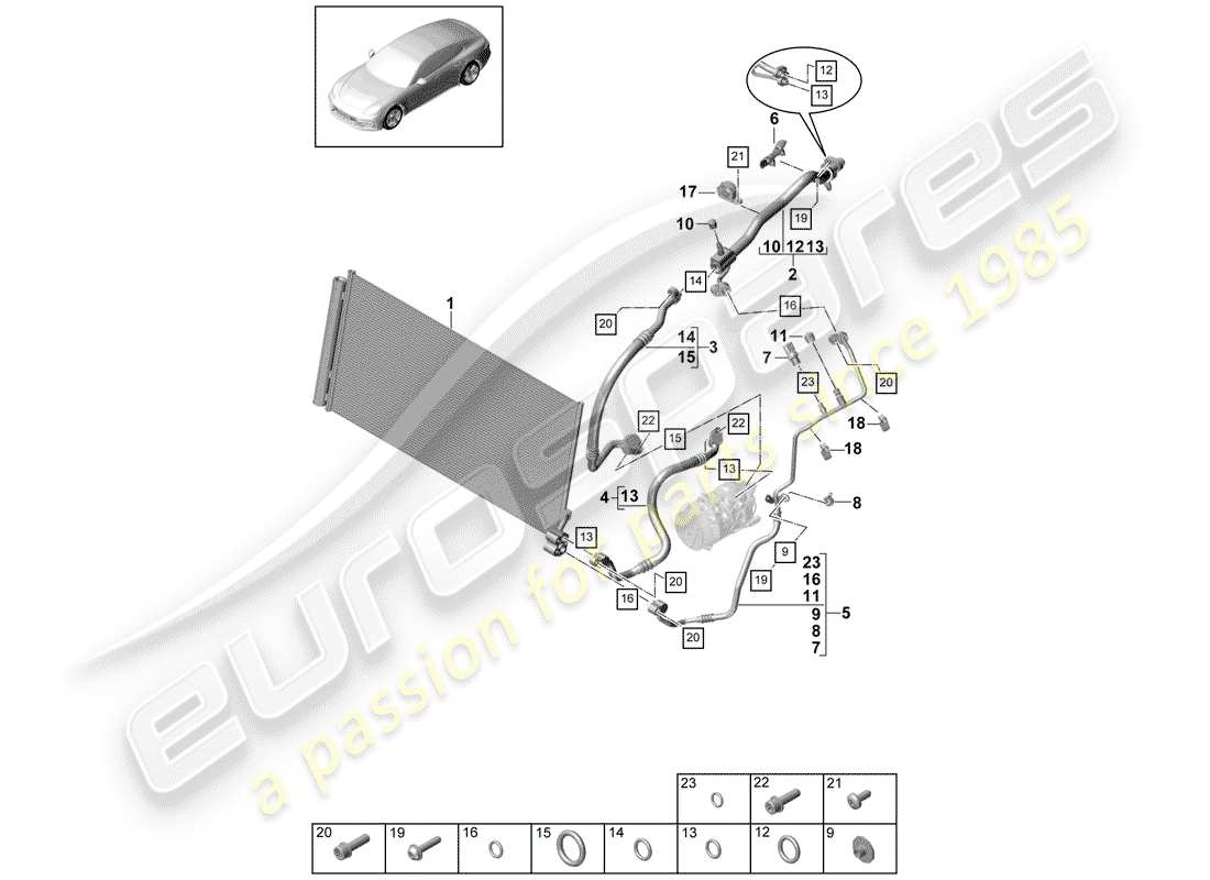porsche 2018 (panamera 971-1) refrigerant circuit part diagram