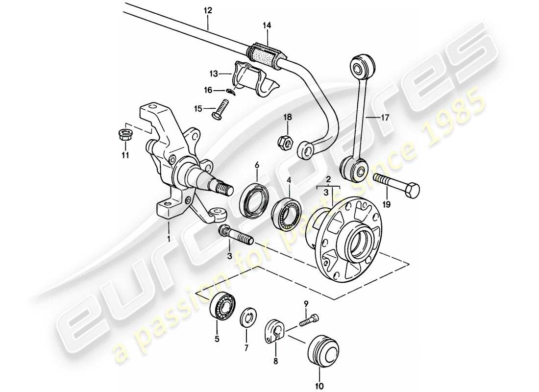 porsche 1978 (928) steering knuckle - stabilizer - front axle - lubricants part diagram