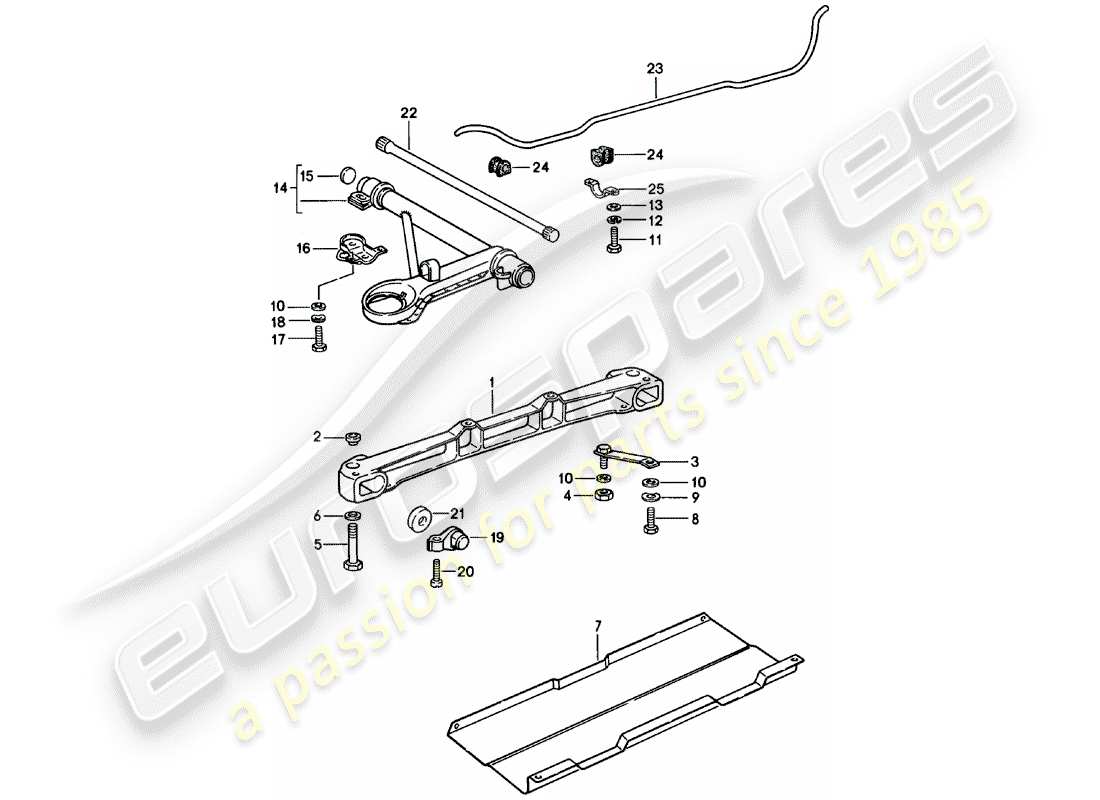 porsche 1983 (911) front axle - stabilizer part diagram