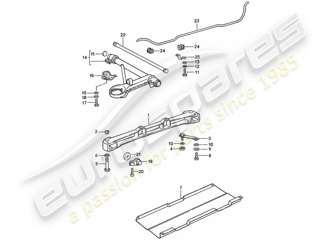 porsche 1984 (911) front axle - stabilizer parts diagram