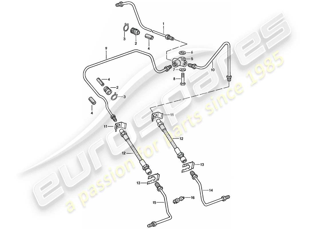 porsche 1978 (911) brake lines part diagram