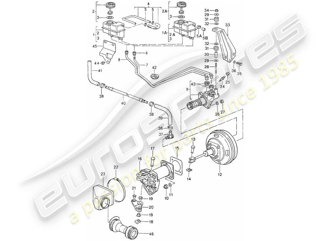 porsche 1994 (964) reservoir for - brake fluid - brake master cylinder part diagram