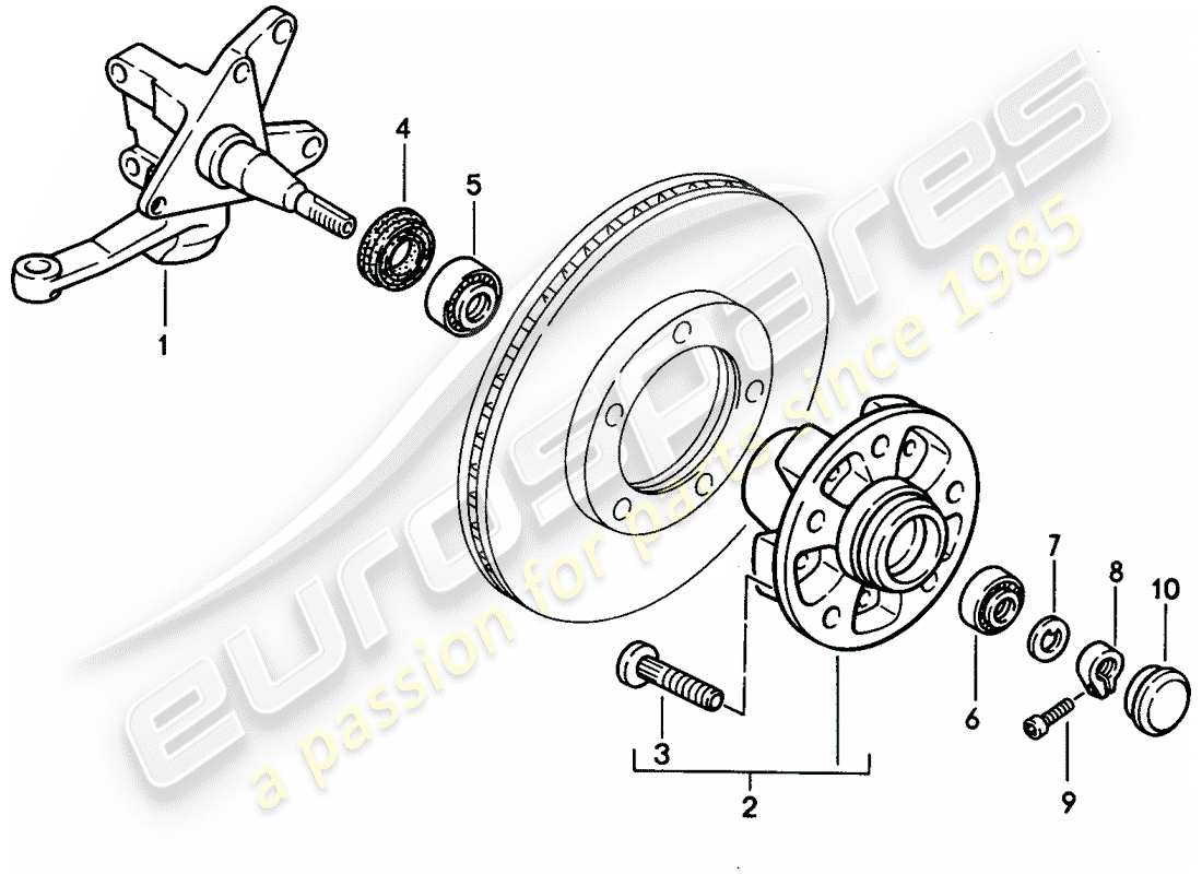 porsche 1991 (944) steering knuckle - lubricants parts diagram