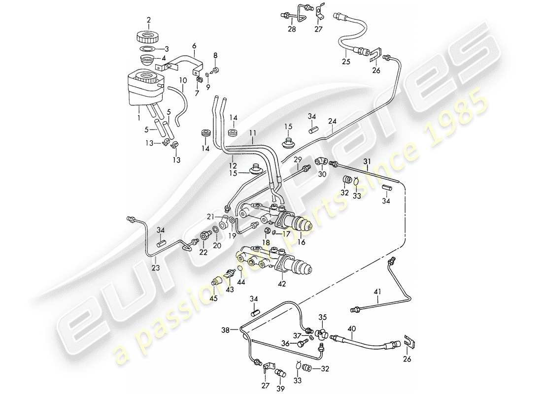 porsche 1967 (911/912) reservoir for - brake fluid - brake master cylinder - d - mj 1968>> - mj 1968 part diagram