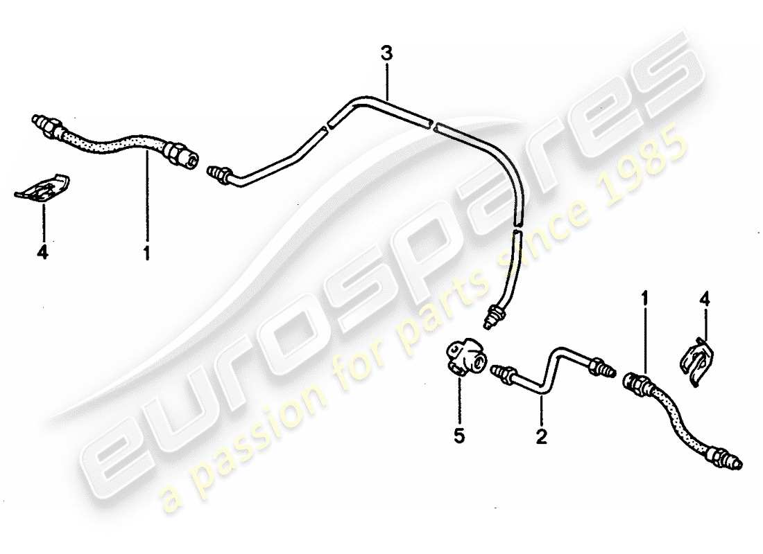 porsche 1995 (928) brake lines part diagram