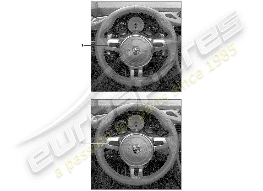 porsche tequipment 98x/99x (2017) steering wheel part diagram