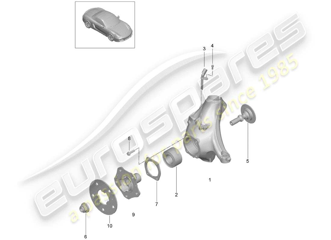 porsche 2013 (981 boxster) wheel carrier parts diagram