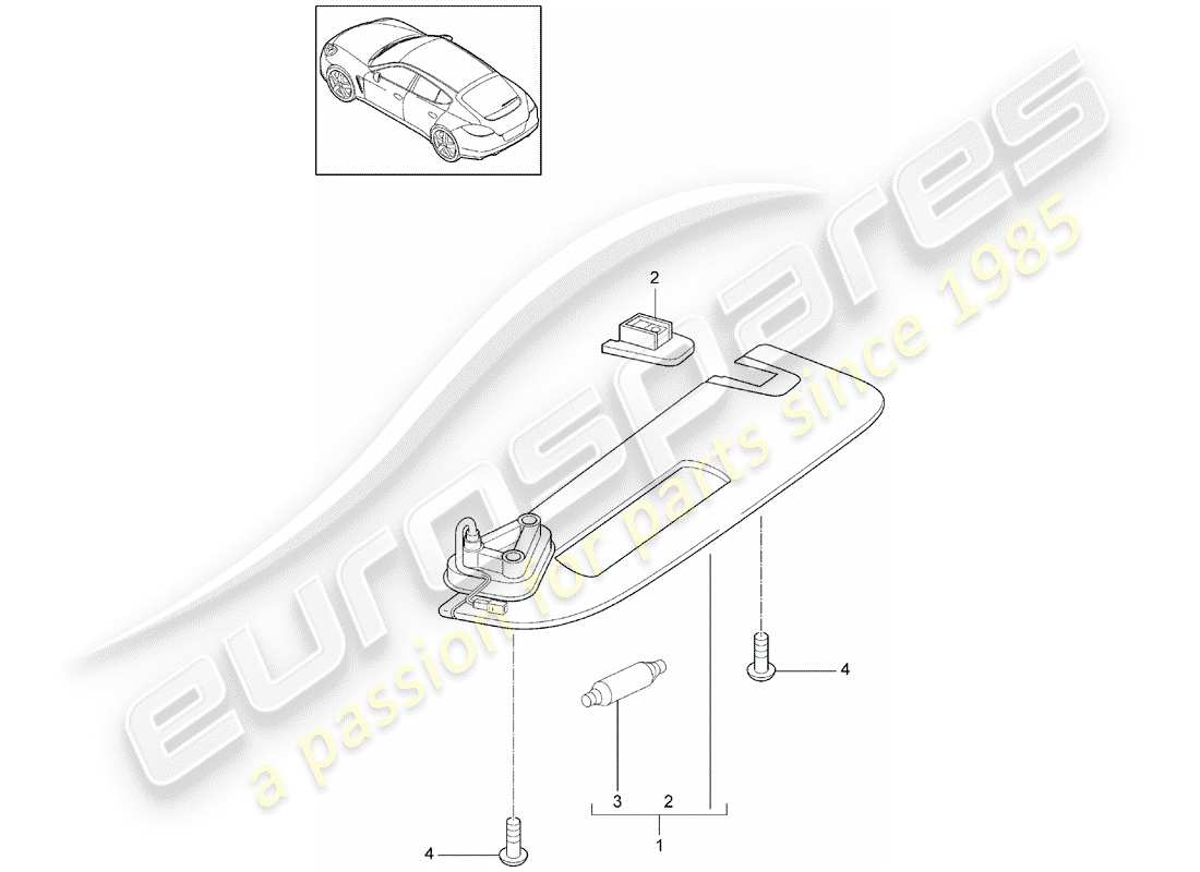 porsche 2013 (panamera 970) sun vizors parts diagram