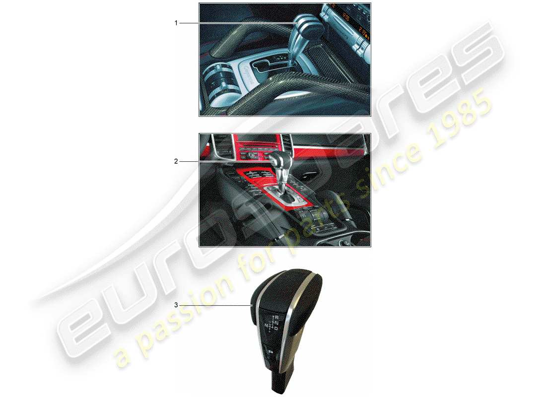 porsche 2004 (tequipment cayenne) selector lever part diagram