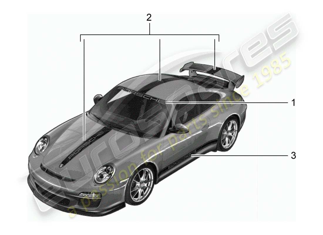 porsche 2008 (tequipment) trim foil part diagram