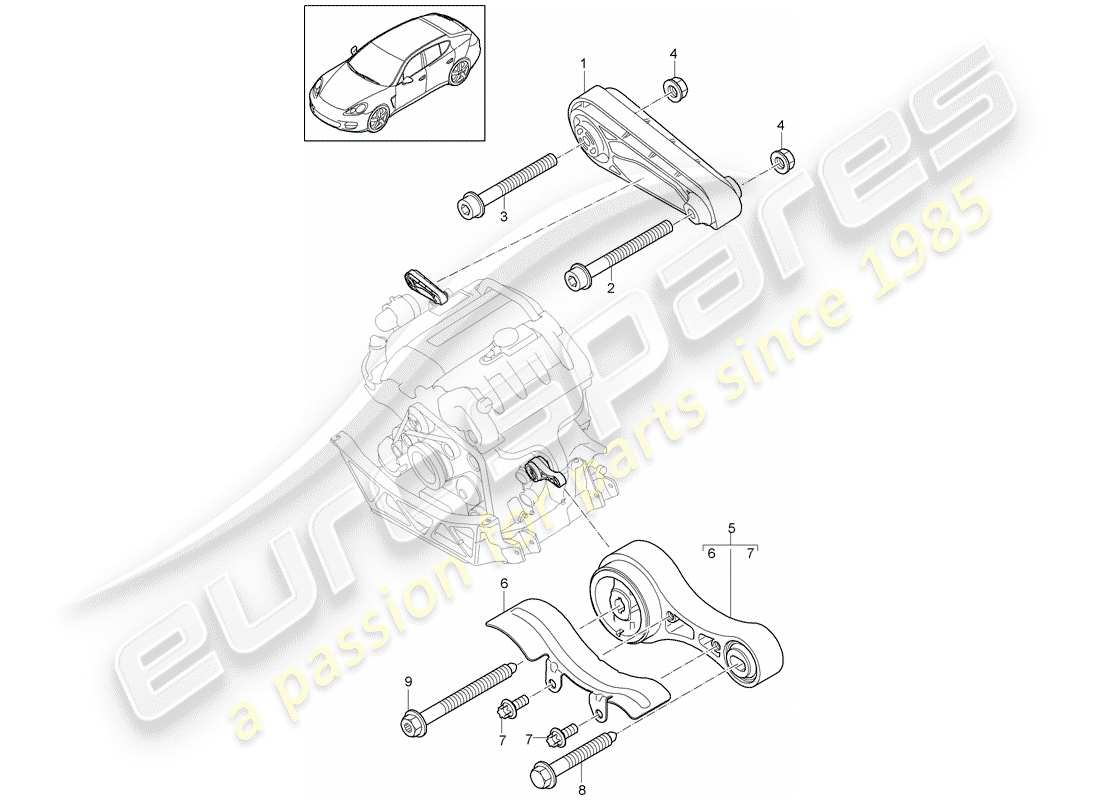 porsche 2013 (panamera 970) engine suspension parts diagram