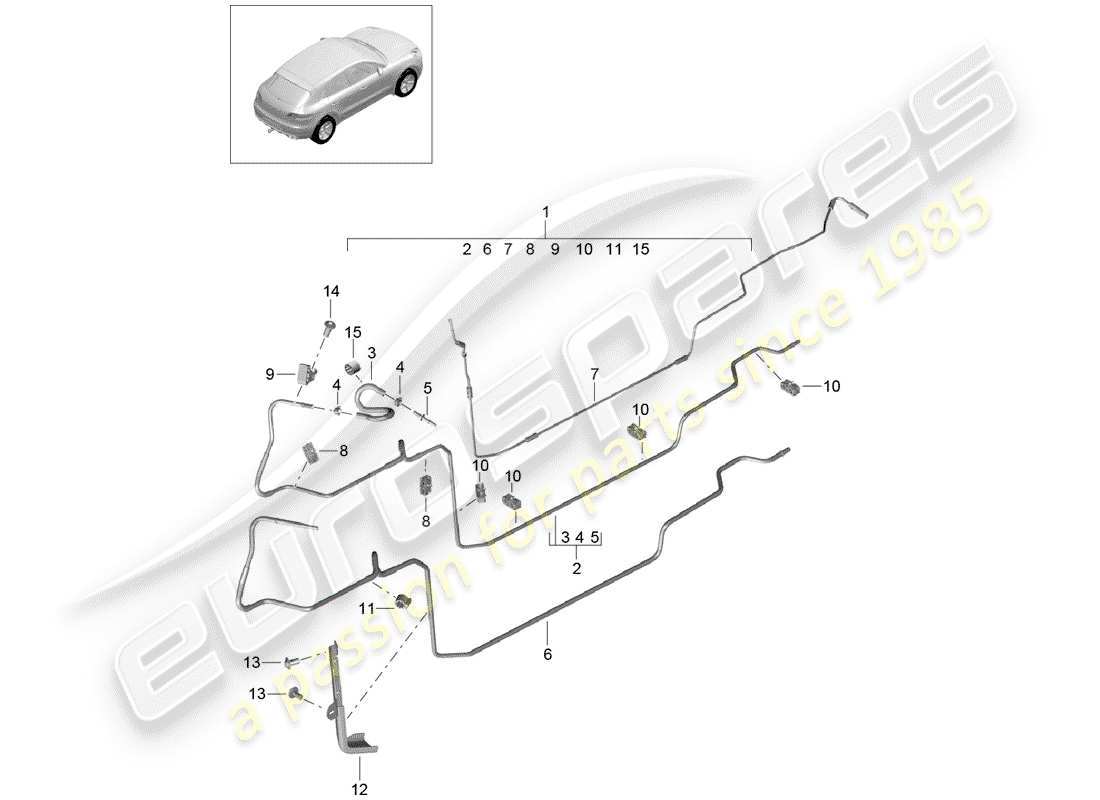 porsche 2014 (macan) fuel system part diagram