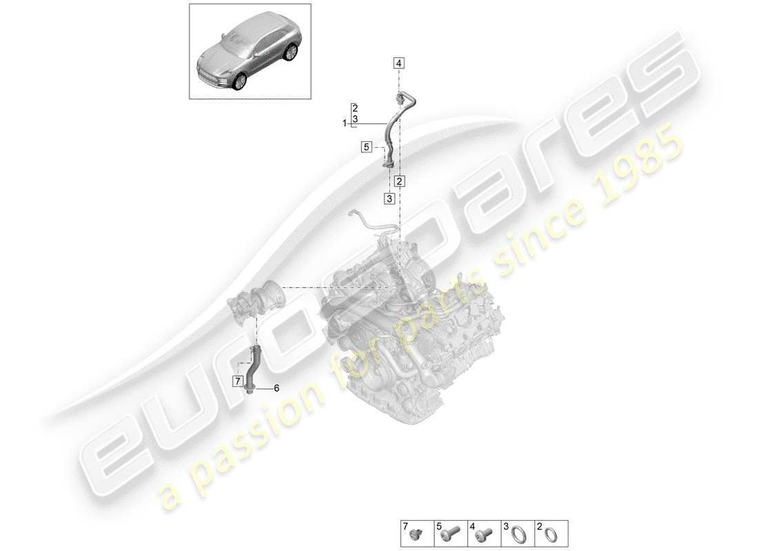 porsche 2019 (macan) oil pressure line part diagram