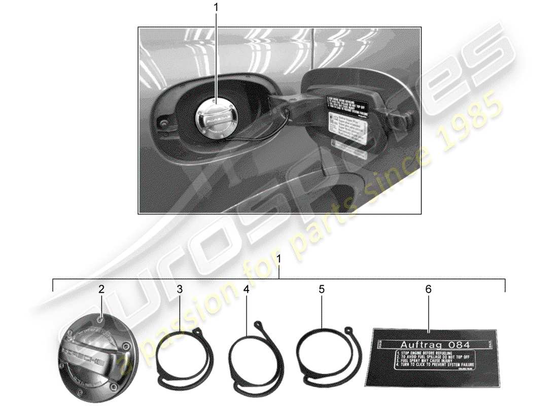 porsche 2008 (tequipment cayenne) fuel tank part diagram