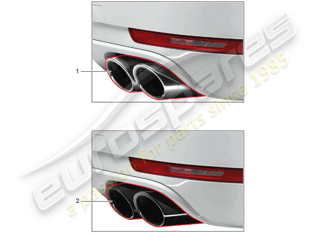 porsche 2020 (tequipment macan) tailpipe parts diagram